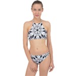 Seamless Tiling Pattern Hand Drawn Black White Halter Bikini Set