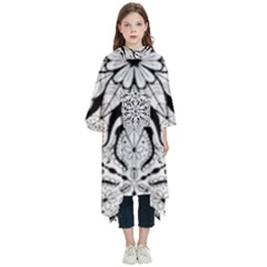 Seamless Tiling Pattern Hand Drawn Black White Kids  Hooded Rain Ponchos from ArtsNow.com