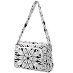 Seamless Tiling Pattern Hand Drawn Black White Front Pocket Crossbody Bag