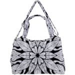 Seamless Tiling Pattern Hand Drawn Black White Double Compartment Shoulder Bag