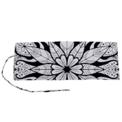 Seamless Tiling Pattern Hand Drawn Black White Roll Up Canvas Pencil Holder (S) from ArtsNow.com