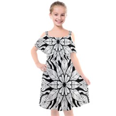 Kids  Cut Out Shoulders Chiffon Dress 