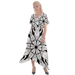 Cross Front Sharkbite Hem Maxi Dress 