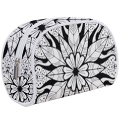 Seamless Tiling Pattern Hand Drawn Black White Make Up Case (Large) from ArtsNow.com