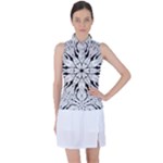 Seamless Tiling Pattern Hand Drawn Black White Women s Sleeveless Polo T-Shirt