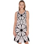 Seamless Tiling Pattern Hand Drawn Black White Knee Length Skater Dress With Pockets