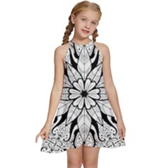 Kids  Halter Collar Waist Tie Chiffon Dress 