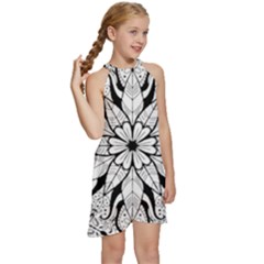 Kids  Halter Collar Waist Tie Chiffon Dress 