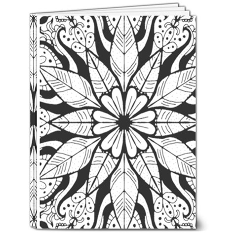 Seamless Tiling Pattern Hand Drawn Black White 6  x 8  Hardcover Notebook from ArtsNow.com