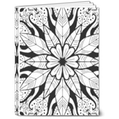 Seamless Tiling Pattern Hand Drawn Black White 6  x 8  Hardcover Notebook from ArtsNow.com