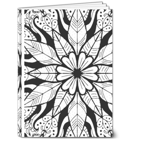 Seamless Tiling Pattern Hand Drawn Black White 5  x 7  Hardcover Notebook from ArtsNow.com