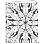 Seamless Tiling Pattern Hand Drawn Black White 7  x 9  Hardcover Notebook