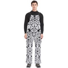 Seamless Tiling Pattern Hand Drawn Black White Men s Side Zip Front Pouch Ski And Snowboard Bib Pants	 from ArtsNow.com