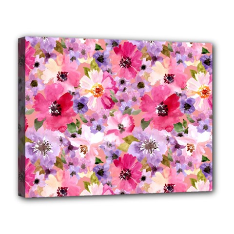 Pattern Seamless Texture Daisies Canvas 14  x 11  (Stretched) from ArtsNow.com