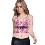 Pattern Seamless Texture Daisies Racer Back Crop Top