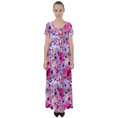 High Waist Short Sleeve Maxi Dress 