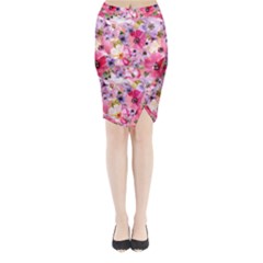 Pattern Seamless Texture Daisies Midi Wrap Pencil Skirt from ArtsNow.com