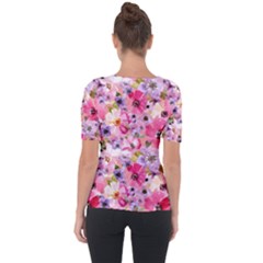 Shoulder Cut Out Short Sleeve Top 