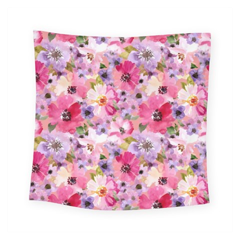 Pattern Seamless Texture Daisies Square Tapestry (Small) from ArtsNow.com