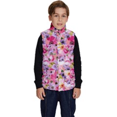 Pattern Seamless Texture Daisies Kid s Button Up Puffer Vest from ArtsNow.com