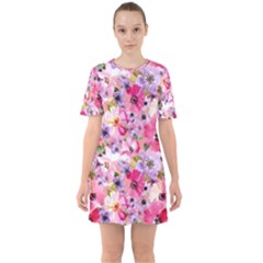 Sixties Short Sleeve Mini Dress 