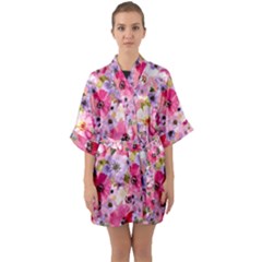 Half Sleeve Satin Kimono  