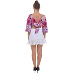 Tie Back Butterfly Sleeve Chiffon Top 