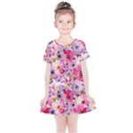 Pattern Seamless Texture Daisies Kids  Simple Cotton Dress