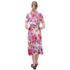 Keyhole Neckline Chiffon Dress 