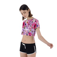 Tie Back Short Sleeve Crop T-Shirt 