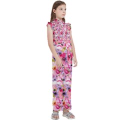 Kids  Sleeveless Ruffle Edge Band Collar Chiffon One Piece 