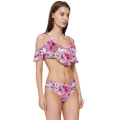 Ruffle Edge Tie Up Bikini Set	 