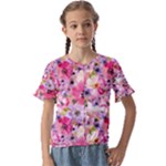 Pattern Seamless Texture Daisies Kids  Cuff Sleeve Scrunch Bottom T-Shirt