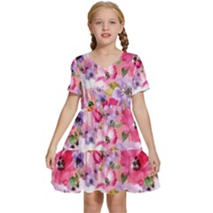 Kids  Short Sleeve Tiered Mini Dress 