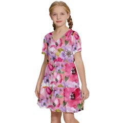 Kids  Short Sleeve Tiered Mini Dress 