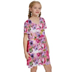 Kids  Short Sleeve Tiered Mini Dress 