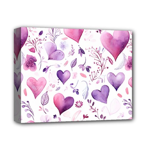 Hearts Love Purple Deluxe Canvas 14  x 11  (Stretched) from ArtsNow.com