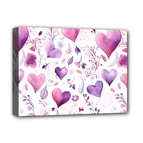 Hearts Love Purple Deluxe Canvas 16  x 12  (Stretched)  from ArtsNow.com