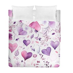 Hearts Love Purple Duvet Cover Double Side (Full/ Double Size) from ArtsNow.com