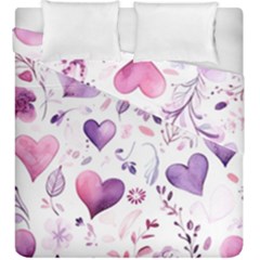 Hearts Love Purple Duvet Cover Double Side (King Size) from ArtsNow.com