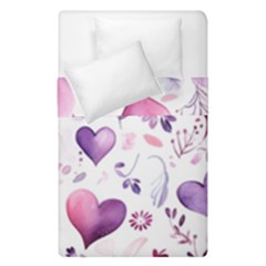 Hearts Love Purple Duvet Cover Double Side (Single Size) from ArtsNow.com