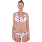 Hearts Love Purple Cross Back Hipster Bikini Set