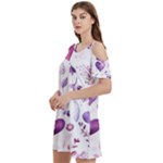 Hearts Love Purple Women s Cold Shoulder Round Neck Mini Dress