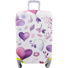 Hearts Love Purple Luggage Cover (Large) from ArtsNow.com