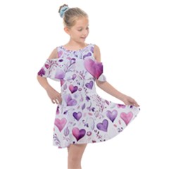 Kids  Shoulder Cutout Chiffon Dress 