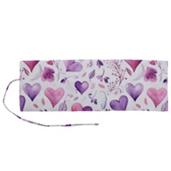 Hearts Love Purple Roll Up Canvas Pencil Holder (M) from ArtsNow.com