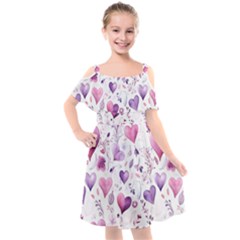 Kids  Cut Out Shoulders Chiffon Dress 