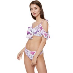 Ruffle Edge Tie Up Bikini Set	 