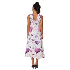 Sleeveless Cross Front Cocktail Midi Chiffon Dress 