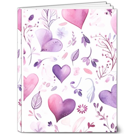 Hearts Love Purple 7  x 9  Hardcover Notebook from ArtsNow.com